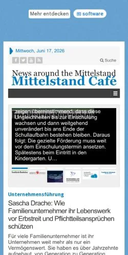 Podgląd witryny Mittelstand Cafe, medium z kraju Niemcy do artykułów sponsorowanych