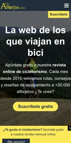 Aperçu du site Con Alforjas, média de Espagne pour articles sponsorisés