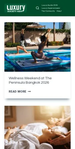 Anteprima del sito Luxury Society Asia, media di Thailandia per articoli sponsorizzati