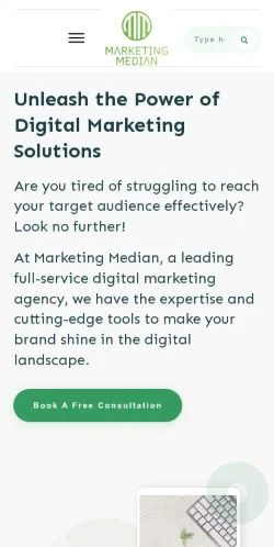 Anteprima del sito Marketing Median, media di Stati Uniti per articoli sponsorizzati