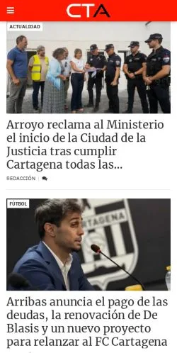 Anteprima del sito Cartagena Actualidad, media di Spagna per articoli sponsorizzati