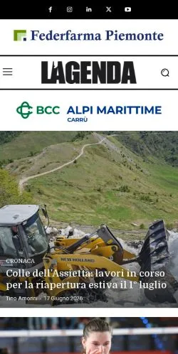 Anteprima del sito L'Agenda News, media di Italia per articoli sponsorizzati