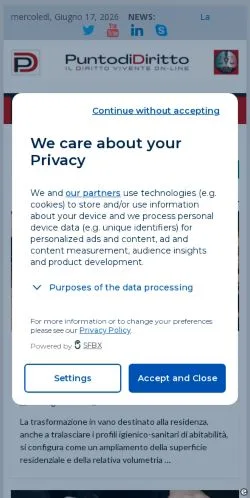 Anteprima del sito Punto di Diritto, media di Italia per articoli sponsorizzati