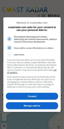 Aperçu du site Coast Radar, média de Royaume-Uni pour articles sponsorisés