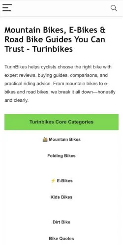 スポンサード記事向けのアメリカ合衆国メディア、TurinBikesのサイトプレビュー