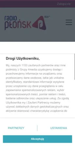 Anteprima del sito Radio PŁOŃSK, media di Polonia per articoli sponsorizzati