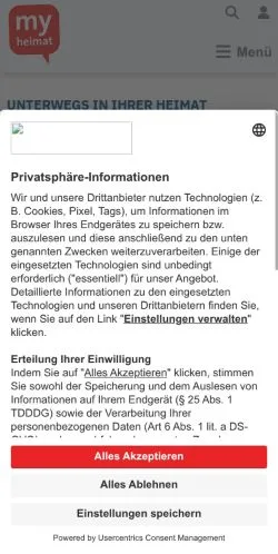 Podgląd witryny Unterwegs in Ihrer Heimat, medium z kraju Niemcy do artykułów sponsorowanych