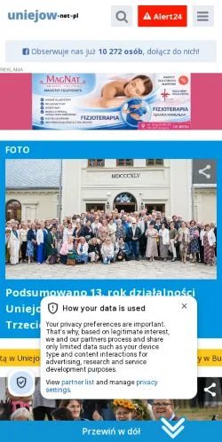 Anteprima del sito Uniejów, media di Polonia per articoli sponsorizzati