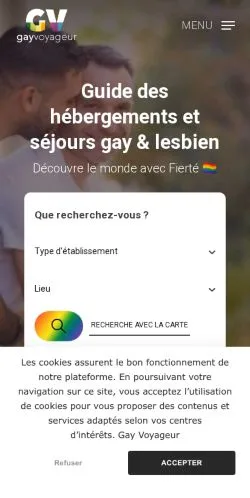 Anteprima del sito Gay Voyageur, media di Francia per articoli sponsorizzati