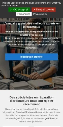 Anteprima del sito Annuaire Geek, media di Francia per articoli sponsorizzati