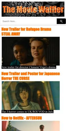 スポンサード記事向けのイギリスメディア、The Movie Wafflerのサイトプレビュー