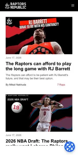 Anteprima del sito Raptors Republic, media di Stati Uniti per articoli sponsorizzati