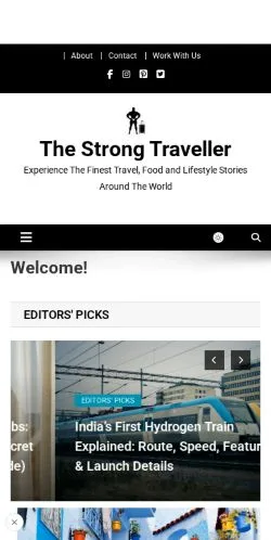 Anteprima del sito The Strong Traveller, media di Stati Uniti per articoli sponsorizzati
