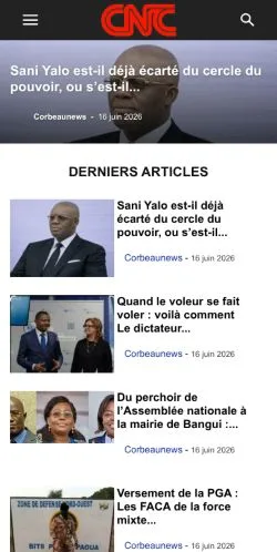 Podgląd witryny Corbeau News Centrafrique, medium z kraju Francja do artykułów sponsorowanych