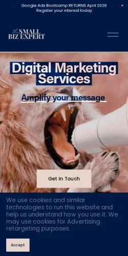 Anteprima del sito The Small Biz Expert, media di Regno Unito per articoli sponsorizzati
