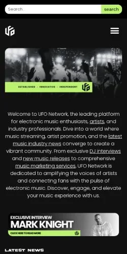スポンサード記事向けのイギリスメディア、UFO Networkのサイトプレビュー