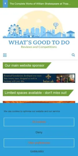 Anteprima del sito What's Good To Do, media di Regno Unito per articoli sponsorizzati