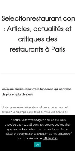 Pré-visualização do site Selectionrestaurant, meio de França para artigos patrocinados