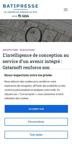 スポンサード記事向けのフランスメディア、Batipresseのサイトプレビュー