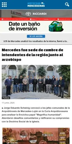 Anteprima del sito Noticias Mercedinas, media di Spagna per articoli sponsorizzati