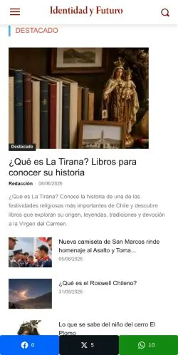 Anteprima del sito Identidad Y Futuro, media di Spagna per articoli sponsorizzati