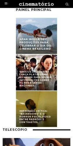 Anteprima del sito Cinematório, media di Brasile per articoli sponsorizzati