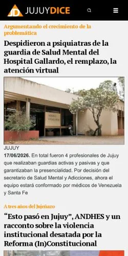 Anteprima del sito Jujuy Dice, media di Argentina per articoli sponsorizzati