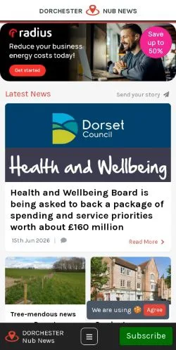 Anteprima del sito Dorchester Nub News, media di Regno Unito per articoli sponsorizzati