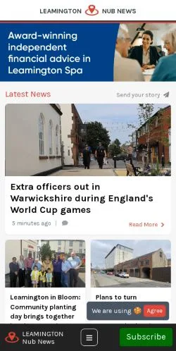 Podgląd witryny Leamington Nub News, medium z kraju Wielka Brytania do artykułów sponsorowanych
