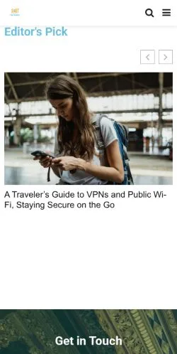 Pré-visualização do site Intentmedia Travel, meio de Estados Unidos para artigos patrocinados