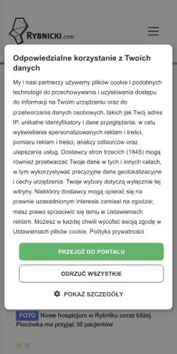 Preview of the Rybnik Portal Miejski website, a media outlet in Poland for sponsored articles