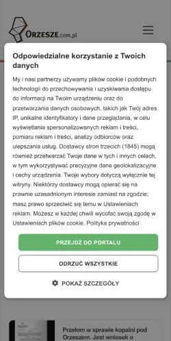 Anteprima del sito Orzesze Portal Miejski, media di Polonia per articoli sponsorizzati