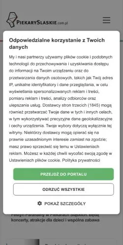 Anteprima del sito Piekary Śląskie Portal Miejski, media di Polonia per articoli sponsorizzati