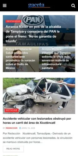 Anteprima del sito Gaceta de Tamaulipas, media di Messico per articoli sponsorizzati