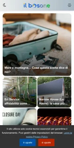Förhandsvisning av webbplatsen Il Bosone, medium i Italien för sponsrade artiklar