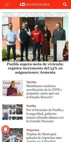 Anteprima del sito Municipios Puebla, media di Messico per articoli sponsorizzati