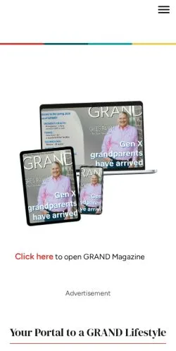 Anteprima del sito Grand Magazine, media di Stati Uniti per articoli sponsorizzati