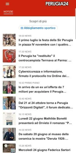 Anteprima del sito Perugia 24, media di Italia per articoli sponsorizzati
