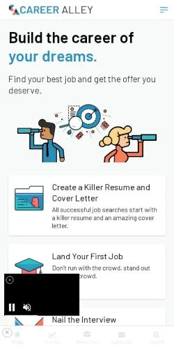 Anteprima del sito CareerAlley, media di Stati Uniti per articoli sponsorizzati