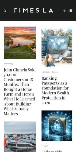 Förhandsvisning av webbplatsen Times Los Angeles, medium i USA för sponsrade artiklar