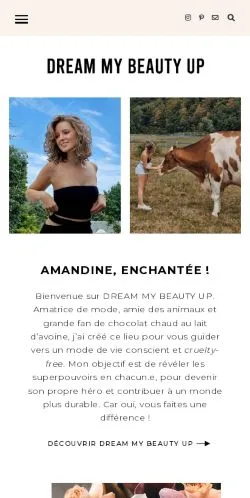 Pré-visualização do site Dream My Beauty Up, meio de França para artigos patrocinados