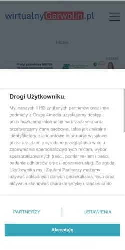 스폰서 기사용 폴란드 매체 Wirtualny Garwolin 사이트 미리보기