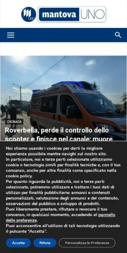 Anteprima del sito Mantovauno, media di Italia per articoli sponsorizzati