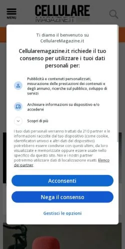 Anteprima del sito Cellulare Magazine, media di Italia per articoli sponsorizzati