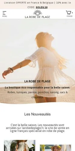 Anteprima del sito La Robe De Plage, media di Francia per articoli sponsorizzati