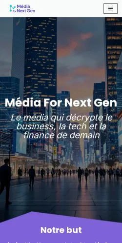 Preview of the Média For Next Gen website, a media outlet in France for sponsored articles