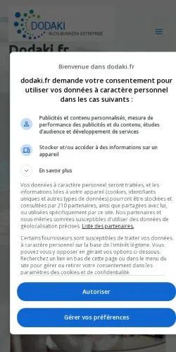 スポンサード記事向けのフランスメディア、Dodakiのサイトプレビュー