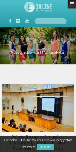 Podgląd witryny ELTE Online, medium z kraju Węgry do artykułów sponsorowanych