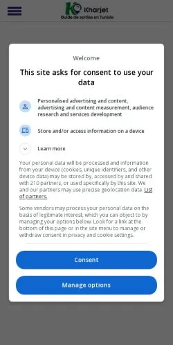 Anteprima del sito Kharjet, media di Francia per articoli sponsorizzati