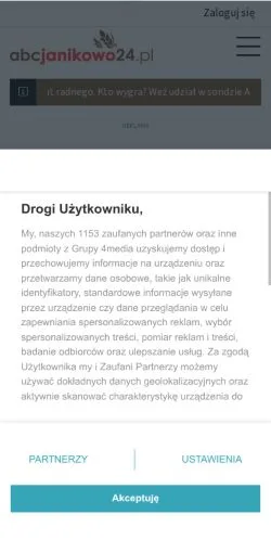 Anteprima del sito abcjanikowo24.pl, media di Polonia per articoli sponsorizzati